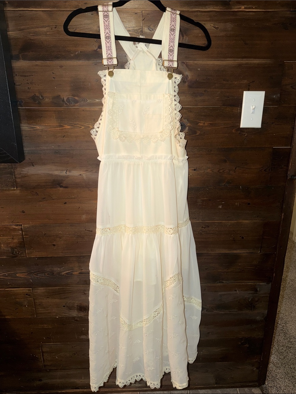 Bohemian Cream Lace-Trim Maxi Dress - Picture 4 of 5